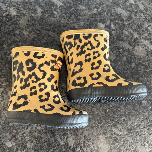 Hunter Waterproof Baby Girl  Cheetah Print Boots girls size 7 - Picture 3 of 12